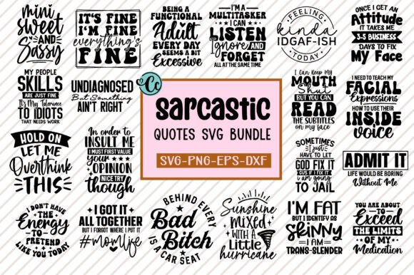 Sarcastic SVG Bundle, Funny SVG Bundle